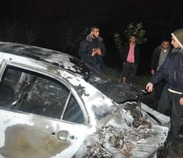 بالصور: انفجار سيارة بحى الزيتون