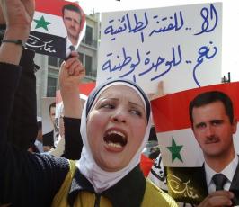 بالصور:مسيرة مليونية فى العاصمة دمشق تأييداً للرئيس الأسد