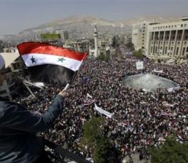 بالصور:مسيرة مليونية فى العاصمة دمشق تأييداً للرئيس الأسد