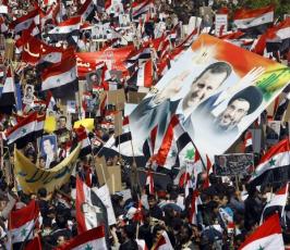 بالصور:مسيرة مليونية فى العاصمة دمشق تأييداً للرئيس الأسد