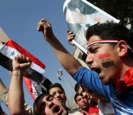 بالصور:مسيرة مليونية فى العاصمة دمشق تأييداً للرئيس الأسد