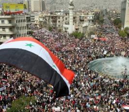 بالصور:مسيرة مليونية فى العاصمة دمشق تأييداً للرئيس الأسد
