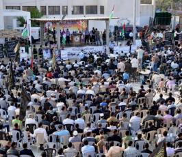 بالصور: مهرجان حاشد  نظمته حركة الجهاد بالذكرى 63 للنكبة بالوسطي
