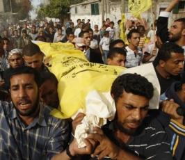 بالصور: تشييع جثمان الشهيد ابراهيم فرج الله بالوسطى