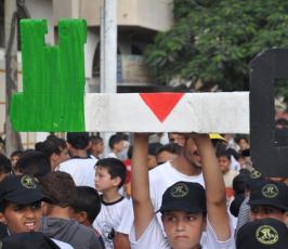 بالصور: المهرجان الختامى لمخيمات العودة الصيفية التابعة لحركة الجهاد بغزة