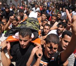بالصور: سرايا القدس تشيع الشهيدين ابو عابدة وإسليم فى البريج