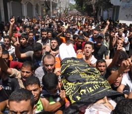بالصور: سرايا القدس تشيع الشهيدين ابو عابدة وإسليم فى البريج
