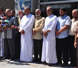 بالصور : وقفة تضامنية مع الشعب الليبي نظمتها حركة الجهاد بمدينة غزة