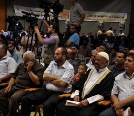 بالصور: إوبريت فنى يحاكى معاناة الأسرى بالسجون الإسرائلية نظمته مهجة القدس  التابعة للجهاد بمركز رشاد الشوا