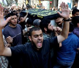 بالصور: سرايا القدس تزف إلى الحور العين شهيدها القائد رماح الحسنى من مدينة غزة