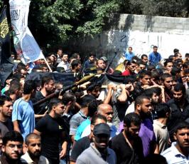 بالصور: سرايا القدس تزف إلى الحور العين شهيدها القائد رماح الحسنى من مدينة غزة