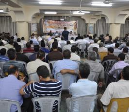 بالصور: اللجنة الثقافية بالجهاد تعقد ندوة ثقافية فى مسجد ارض الرباط بغزة