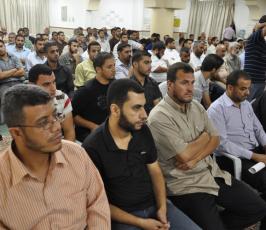 بالصور: اللجنة الثقافية بالجهاد تعقد ندوة ثقافية فى مسجد ارض الرباط بغزة