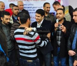 نقابة الصحفيين تنظم حفل استقبال للمصور الصحفي "محمد عثمان" بعد عودته لغزة