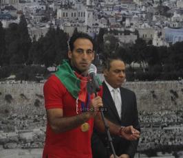 وصول المنتخب الفلسطيني لكرة القدم الى رام الله ولقاء الرئيس عباس