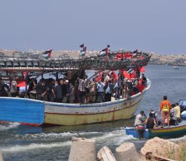 إحياء الذكرى الرابعة لشهداء أسطول الحرية في غزة بمشاركة الفصائل الفلسطينية