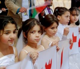 العرس الجماعى الذى يضم 50 أسيراً محررأ من محررى صفقة وفاء الأحرار بغزة
