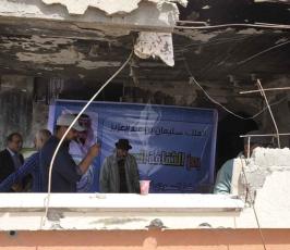 منتدى الفن التشكيلي ينظم تضاهرة فنية في ذكرى يوم الأرض على ركام بيوت خزاعة المدمرة شرق خانيونس - ‫(269135925)‬ ‫‬