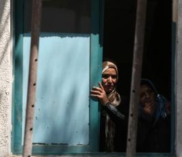 تشييع جثمان الشهيد ابو قادوس بعد استهدافه من قبل طائرات الاحتلال