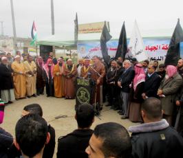 بالصور:الجهاد بالوسطى تنظم خيمة تضامن للأسرى المضربين عن الطعام