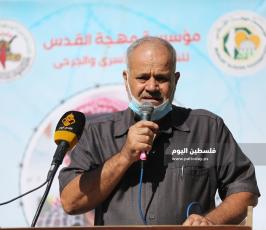  خيمة التضامن مع الأسير الأخرس أمام الصليب بغزة (17).JPG