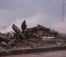 منخفض الجوي في ميناء غزة اليوم (6).JPG