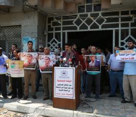  وقفة لمنتدى الاعلاميين بغزة رفضا لاعتقال اجهزة امن السلطة الصحفيين بالضفة المحتلة ‫(39649809)‬ ‫‬