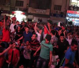 احتفالات في رام الله بعد فوز المنتخب الفلسطيني على نظيره الفلبيني (1-0)