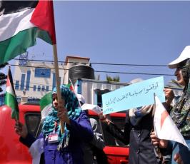 بالصور:وقفة تضامنية بغزة مع الاسرى فى سجون الاحتلال الاسرائيلى امام المندوب السامى