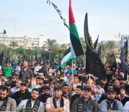 قيادة حركة الجهاد السياسية والعسكرية تحضر مهرجان الانطلاقة الجهادية