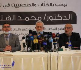 التجمع الاعلامى الفلسطينى ينظم ندوة سياسية للدكتور محمد الهندي بغزة (14)
