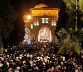 صلاة العشاء والتراويح في الأقصى قبل قليل (4)