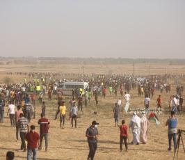 مسيرة حاشدة على حدود خانيونس جنوب قطاع غزة (18)