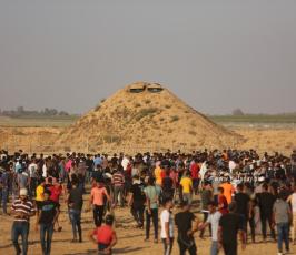 مسيرة حاشدة على حدود خانيونس جنوب قطاع غزة (32)