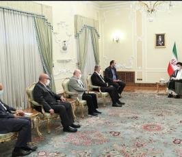 الرئيس الايراني ابراهيم رئيسي يستقبل امين عام الجهاد الاسلامي القائد زياد النخالة في طهران (7)