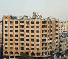 برج الجوهرة المدمر وسط مدينة غزّة الذي تعرض للقصف الإسرائيلي خلال العدوان ال (4)