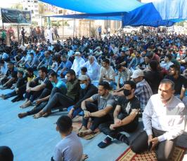  صلاة الجمعة أمام الصليب الاحمر بغزة نصرة لـ أسرى الجهاد المضربين عن الطعام  (10)