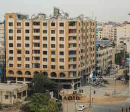  برج الجوهرة المدمر وسط مدينة غزّة الذي تعرض للقصف الإسرائيلي خلال العدوان ال (6)