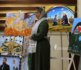 رابطة الفنانين الفلسطينيين تنظم معرض بعنوان أرضافى ذكرى وعد بلفور المشئووم بغزة (1)