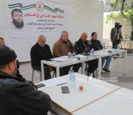  الجهاد الإسلامي تعقد مؤتمراً صحفياً حول محاولة اغتيال القيادي خضر عدنان في قطاع غزة (17)