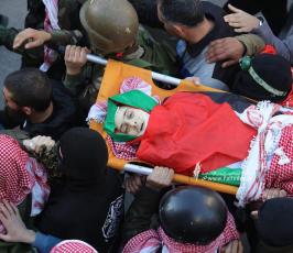 الشهيد الطفل محمد رزق صلاح (١٤عاما)، في مسقط رأسه بلدة الخضر ج (3)