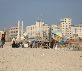 بحر غزة  طقس فلسطين غروب (3)