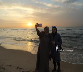 بحر غزة  طقس فلسطين غروب (8)