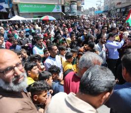 جماهير غفيرة من خان يونس تخرج في مسيرات دعت لها الفصائل الفلسطينية دعماً ونصرة للقدس والأقصى (7)