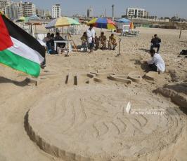جدارية الفنية الرملية القدس هي المحور (3)