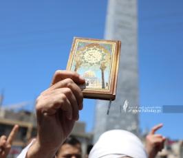 جماهير غفيرة من خان يونس تخرج في مسيرات دعت لها الفصائل الفلسطينية دعماً ونصرة للقدس والأقصى (11)
