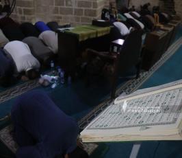 آلاف الفلسطينيين يحيونليلة القدرفي المسجد العمري بغزة (11)