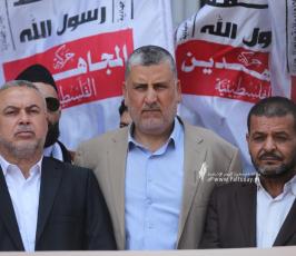 وقفة فصائلية في غزة للتنديد بمسيرة الاعلام المقرر تنظيمها يوم الاحد القادم في القدس (26)