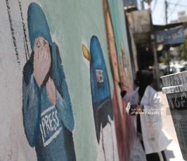 جدارية تخليداً لشهيدة الحقيقةشرين أبو عاقلة بميدان الصحافة بمدينة غزة  (6)