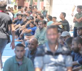 الجهاد تقيم خطبة وصلاة الجمعة نصرة للأسرى و دعما للأسير المضرب عن الطعام خليل عواودة امام مقر الصليب الاحمر بمدينة غزة (15)